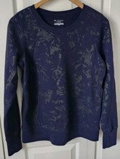 Tek Gear Women's Blue Black Sweatshirt Ultrasoft Thumb Holes Size Medium EUC