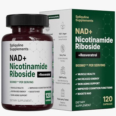 Nicotinamide Riboside NAD+ Anti-Aging & Energy Support Supplement Resveratrol