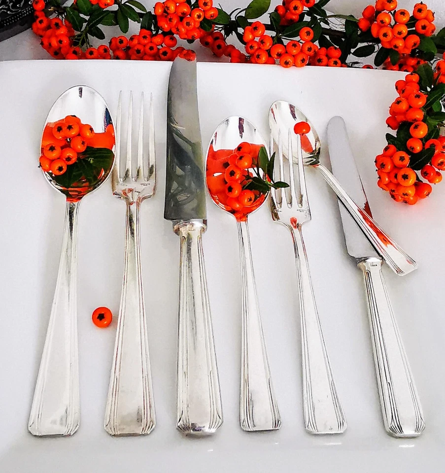 Ménagère métal argenté ERCUIS 71 Couverts art Déco - Photo 2/4