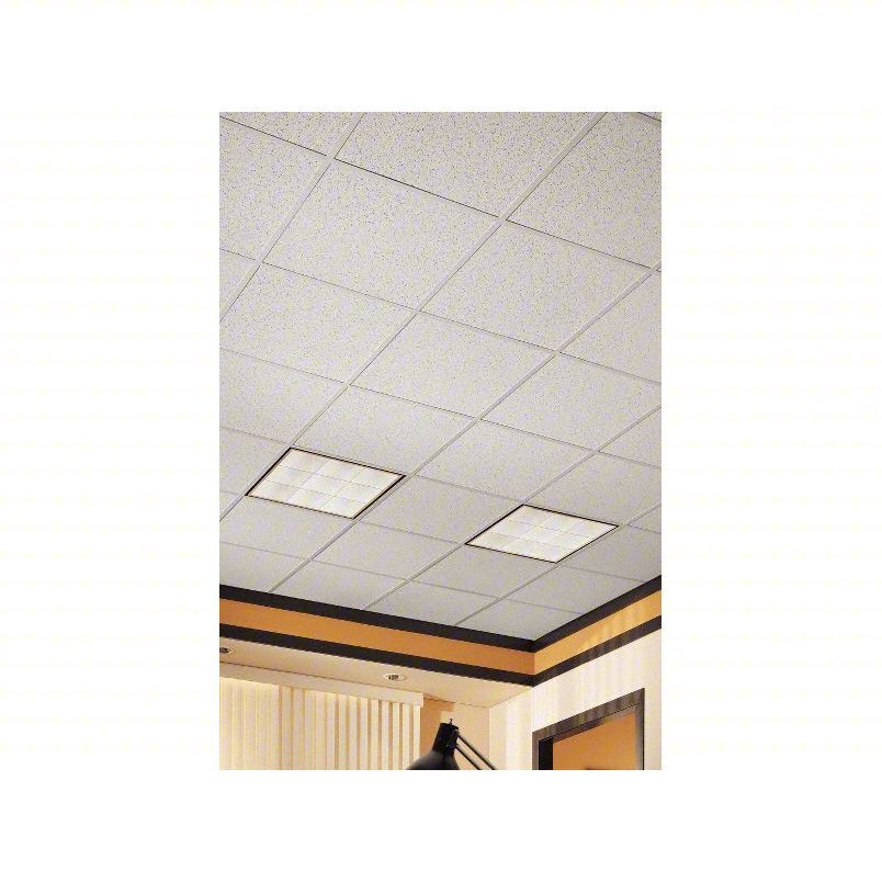 Armstrong 704A Ceiling Tile, 24 in x 24 in, Angled Tegular, 15/16 in