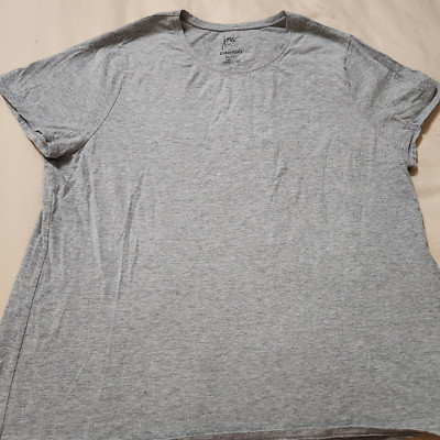 Just My Size JMS Essentials Womens Top Size 2X Gray S/S Crew T-Shirt Hanes