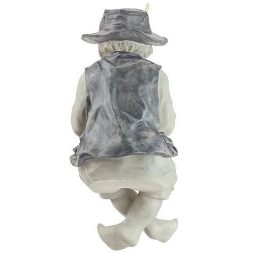 Little Fisherman Sitting By Waterside Statue 15 inch - Picture 4 of 6