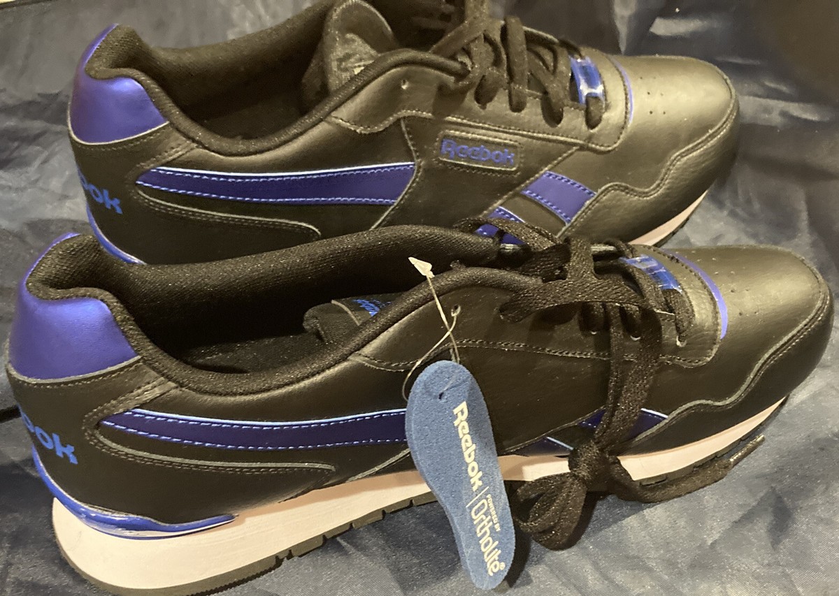 Size Reebok Classic OrthoLite Black Blue Trim New W/tag