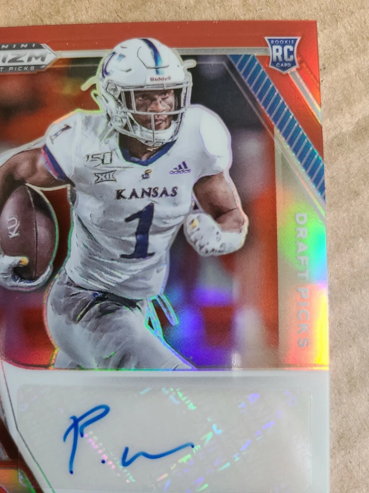 Pooka Williams Jr 2021 Panini Prizm Draft Picks Red Parallel Auto 180/199 NFL  - Image 3 of 4
