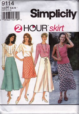 Simplicity 9114 UNCUT Sewing Pattern Flared Skirt  Style Back Zipper 6 8 10 (86)