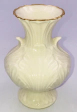 Vintage Lenox Elfin Collection Bud Vase USA 4.5" Tall 3" Diameter w/ Gold Rim