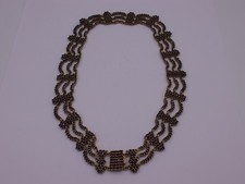 wunderschönes Art Deco Granat Collier Silber 835 punziert vergoldet 