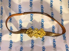 Alexis Kirk Gold Toned Buckle With Snakeskin Belt Strap, 1  Wide