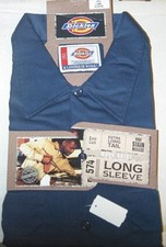 New 2XL Dickies Mens Long-Sleeved Work Shirt - Blue