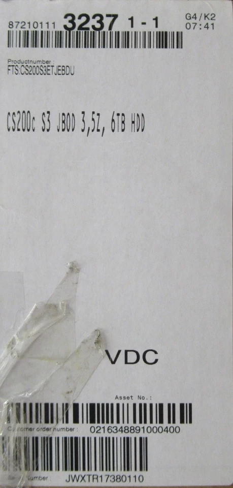 NEW Fujitsu ETERNUS CS-200S3-JXSHW24 CS200c S3 SCC JBOD 24TB UNLICENSED - Image 4 of 4