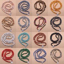 22" Handmade Mala Beads Prayer Bracelets Buddha Bead Charms Yoga Stacked Bangles