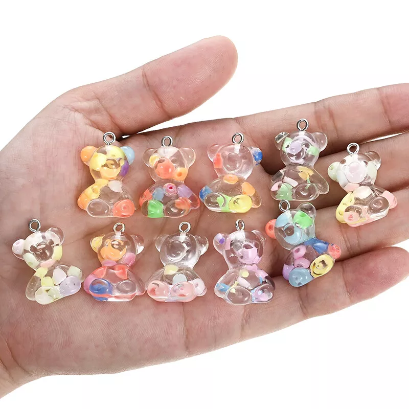 10pcs/pack Kawaii Cat Charm Pendants Animal Resin Pendant Charms