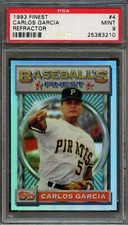 BB - 1993 - Finest - Refractor - #4 - Carlos Garcia - PSA 9 - MINT