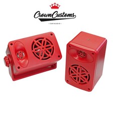 100W OUTDOOR BOAT PARTY ALTOPARLANTI IMPERMEABILI FORTI BASSI COPPIA ALTA POTENZA ROSSI