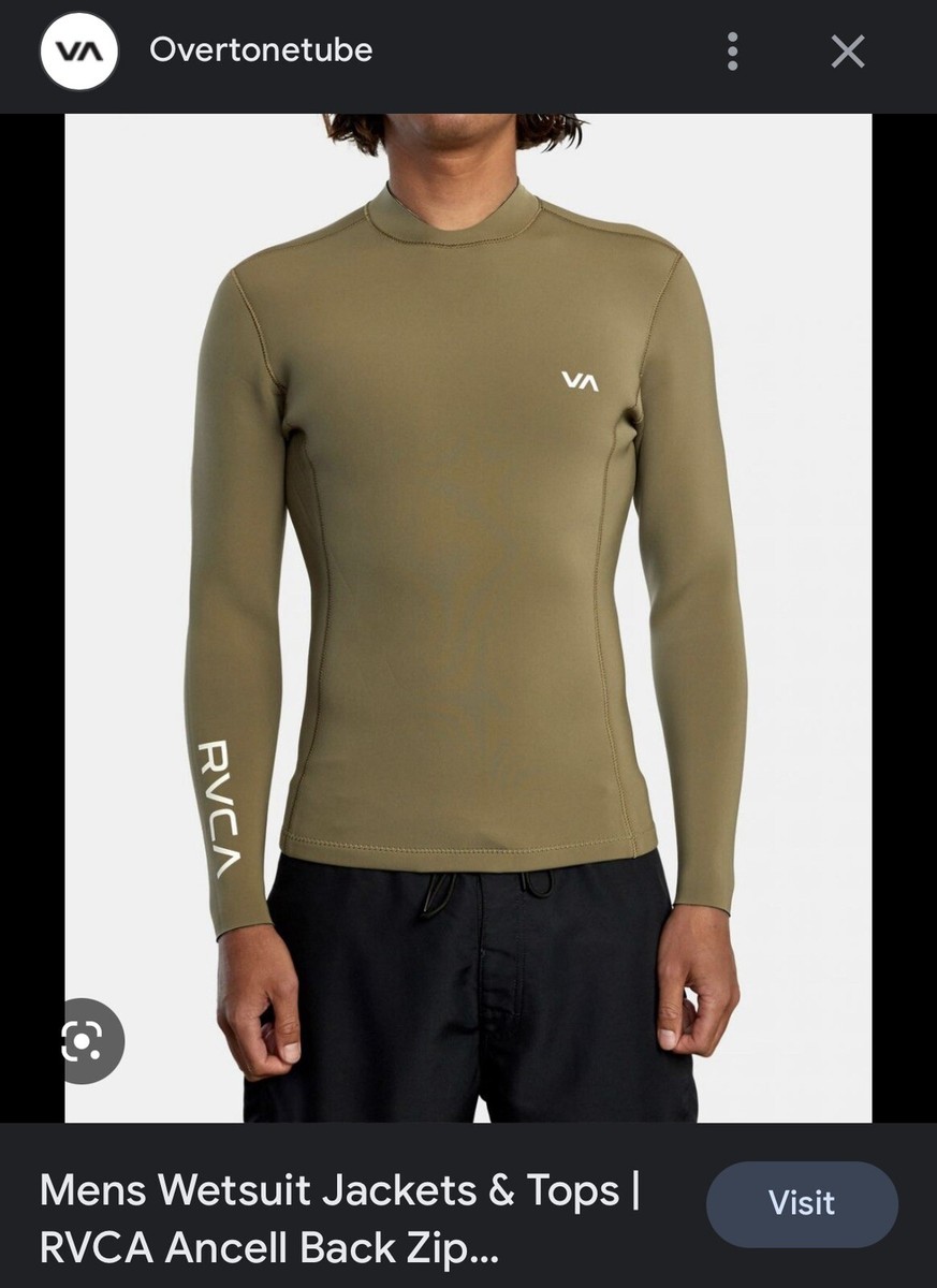 NWT RVCA 2m Ancell Balance Zip Wetsuit Top Rashgaurd Long