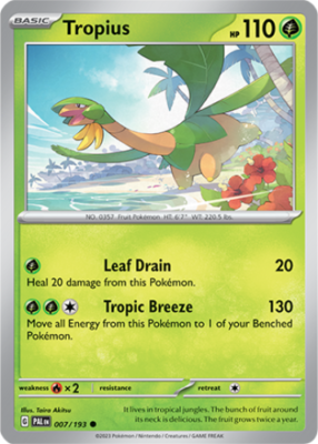1x Tropius 007/193 Paldea Evolved Pokemon TCG Card NM