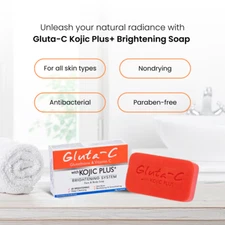 Gluta-C with Vitamins, Glutathione, & Kojic Plus Face and Body Soap, 60g