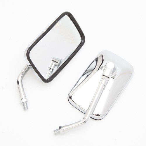 Rectangular Motorcycle Chrome Rear View Mirror 10mm For Honda Shadow Aero 750 US - Picture 9 of 10