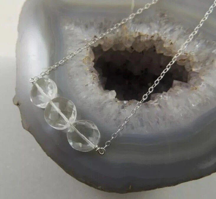 Pulsera hecha a mano de cristal de cuarzo de plata esterlina joyería curativa regalo ÚNICA EN SU CLASE Foto 4 de 4