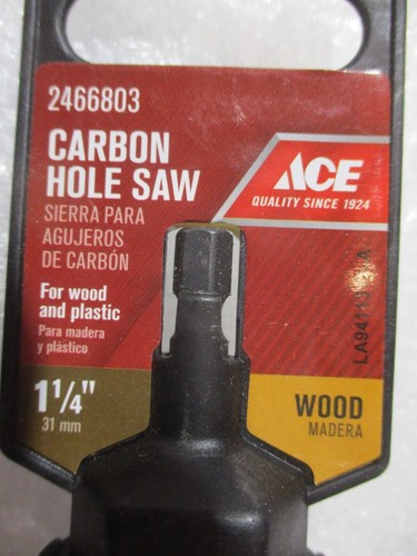 HOLESAW 1-1/4" ACE HARDWARE #2466803 WOOD HOLESAW & ARBOR & BIT 1-1/4" BRAND NEW - Picture 3 of 5