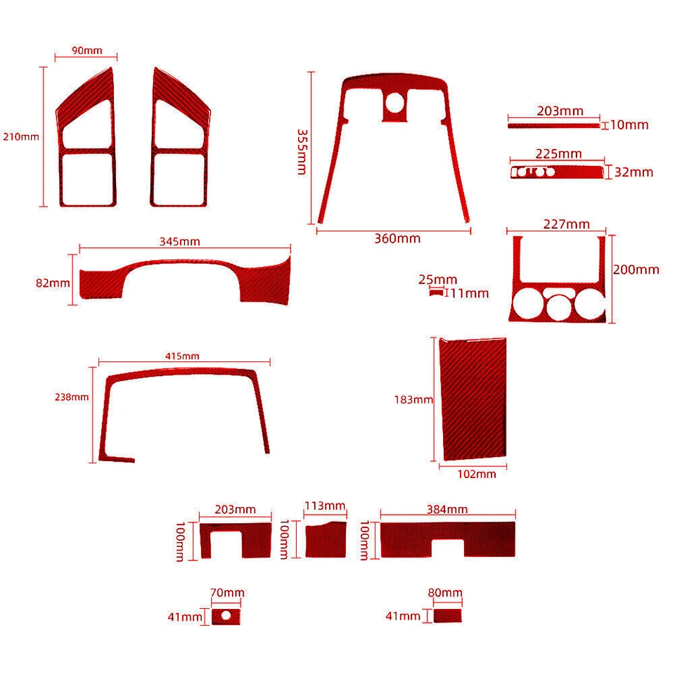 Red Real Carbon Fiber Sticker Dashboard Cover Trim For Colorado 4WD 2004-12 - Image 2 of 4