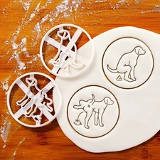 Dog Pooping & Peeing Cookie Cutters -funny treats animal rescue veterinarian vet