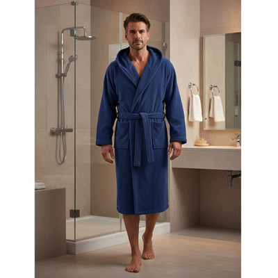 Bassetti Travel bathrobe in microsponge 280 gr/m2 B1 blue