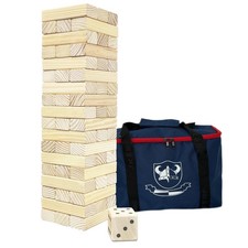 Wooden Tumble Tower Game Yard Outdoor Games for Family /, Natural Wood