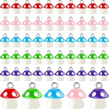 Jetec 50 Pieces Mushroom Resin Charm Pendant Mushroom Jewelry Finding