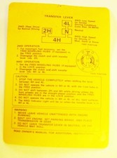 Suzuki Samurai Shifter Instruction Card Suzuki Samurai Shifter Instruction Card