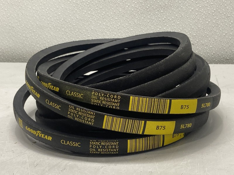 Lot of 3 Goodyear Belts B75 Classical Wrapped V-Belt B Section 77.87"