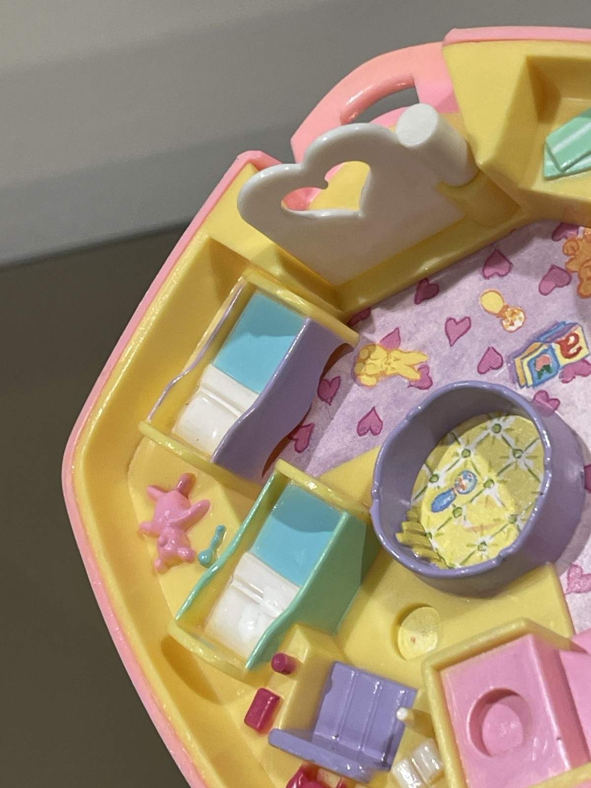 Vintage Polly Pocket Polly In The Nursery 1992 Bluebird Pink Hexagon COMPLETE