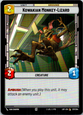 Kowakian Monkey-Lizard 257/264 Star Wars Unlimited NM