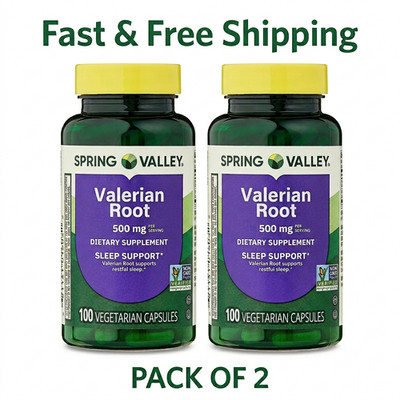 Spring Valley Valerian Root Capsules, 500 mg, 100 Count, pack of 2