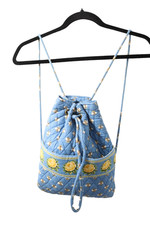Vera Bradley Backpack Blue, Bee, Floral Drawstring Cotton 36