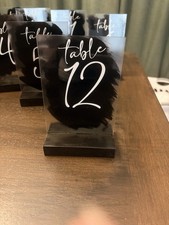 Wedding Table Numbers 1-12 Signs And Stands Handmade Set Of 24