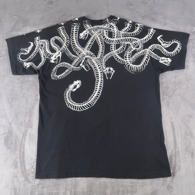 Vintage 90s Liquid Blue Size 2XL Medusa Skull Snakes Single Stitch
