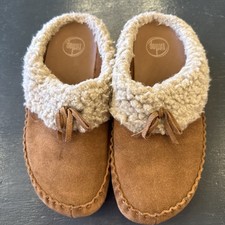 FitFlop Women's Size 10 Clog Slippers Beige Suede and Sherpa Slip On