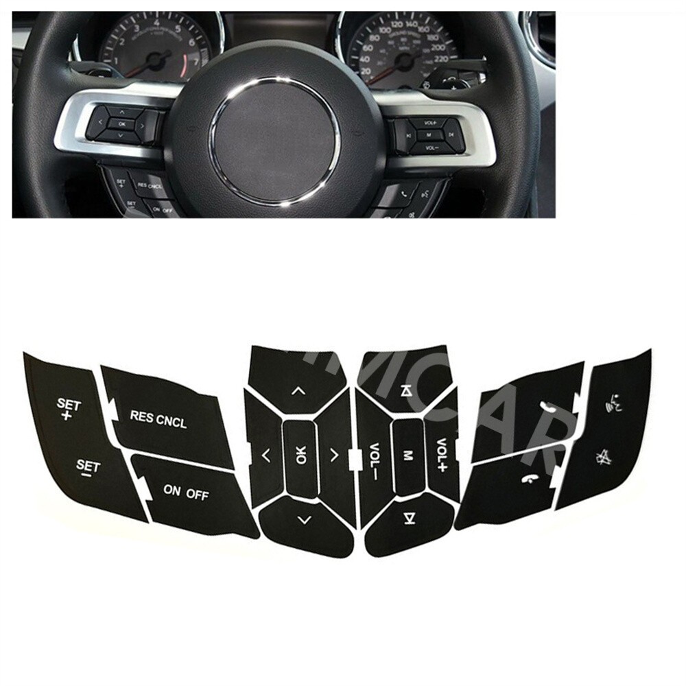 For Ford Mustang 2015-2018 Car Steering Wheel Button Repair Decals Stickers Trim