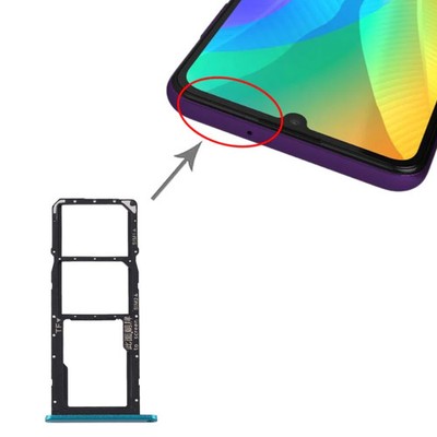SIM Card Tray + SIM Card Tray + Micro SD Card Tray for Huawei Y6p, For Huawei Y6
