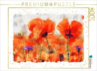 Calvendo Puzzle Poppies In Backlight. Watercolor Painting | 1000 Pieces, Finishe