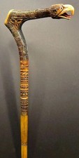 wooden walking stick hand carved eagle wooden walking cane