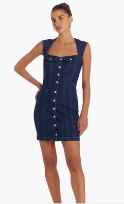 AMANDA UPRICHARD Denim Reeves Dress Sz L NWT