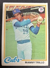 1978 Topps Manny Trillo Baseball Card #123 Cubs 2B Poor Creased Bad Corners O/C