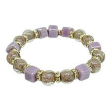 Murano Glasarmband Lila & Gold Handgefertigt Venedig