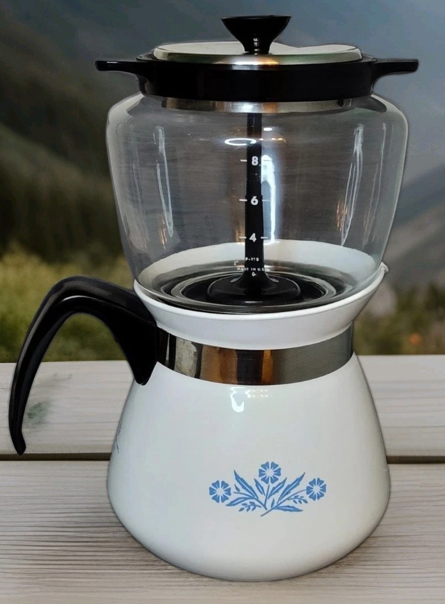 Blue Cornflower Percolator Vintage Corningware Percolator Vintage