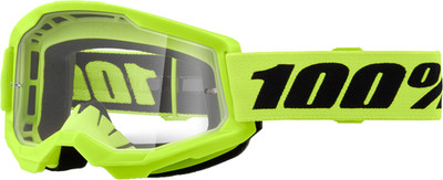 100-Percent Strata 2 Junior Goggle Neon Yellow Clear Lens - Youth MX and MTB Pro