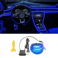 5M Car Interior Led Strip Light Neon EL Wiring Decorative Lamp For Auto DIY Flex