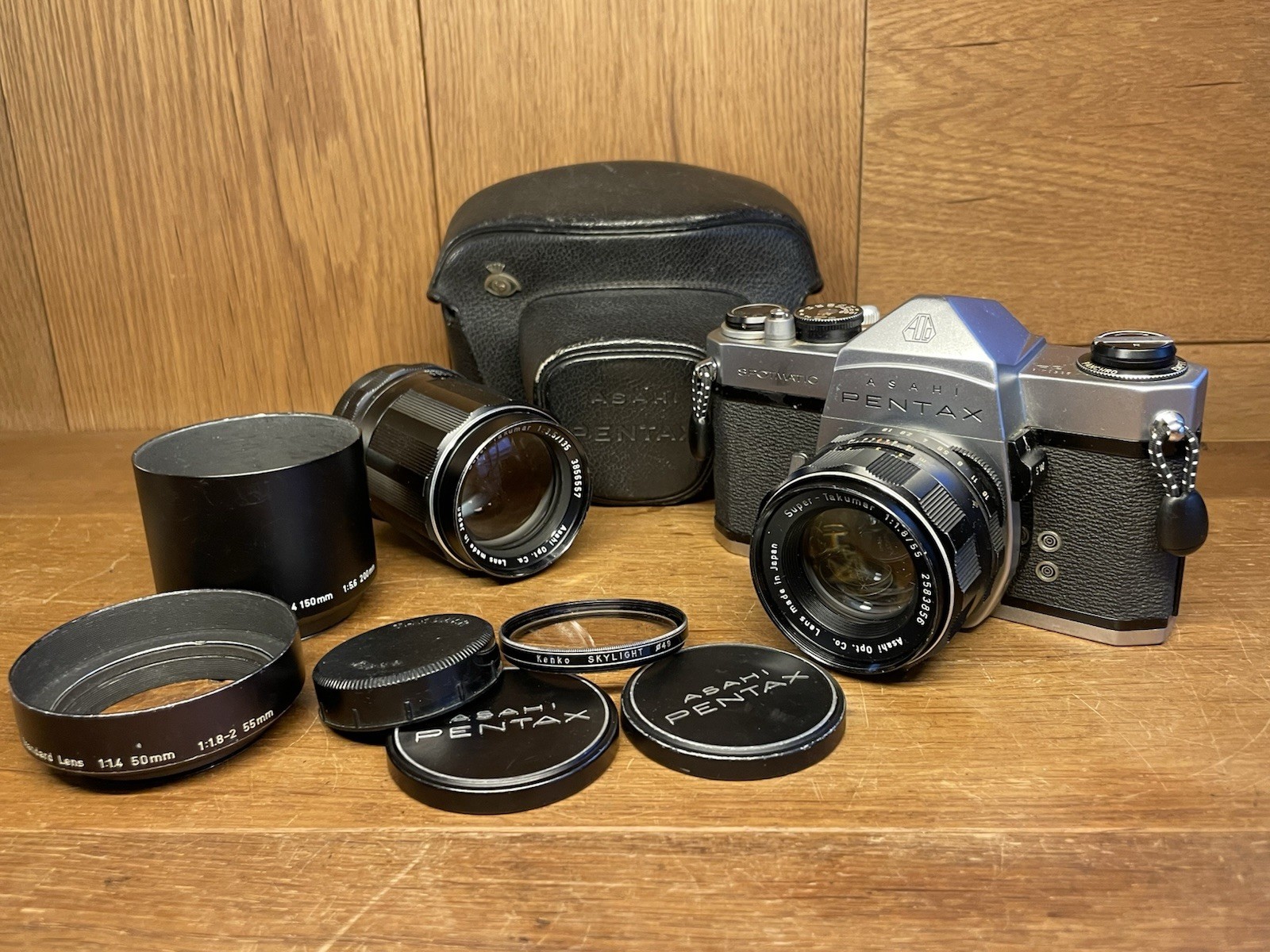 *Near Mint ++* Pentax Spotmatic SP Film Camera Super Takumar 55mm F/1.8 From JPN
