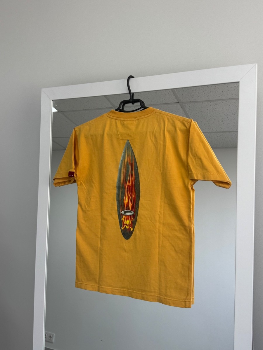 Vintage 90's Oakley Flame T shirt Y2k Tee Board Very Rare Spellout